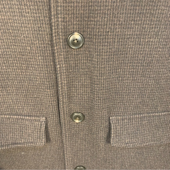 Bonobos Manifattura Emmetex Fine Italian Fabric Wool Check Pea Coat Brown - Picture 5 of 15